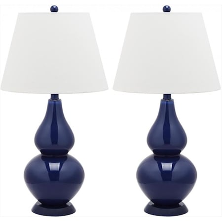Safavieh Cybil Double Gourd Table Lamp- Navy, 2PK LIT4088B-SET2
